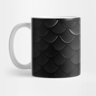 Black Dragonscale Pattern - Dragonskin Texture Mug